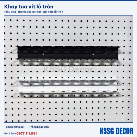 Khay tua vít lỗ tròn, đen hoặc trắng
