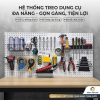 Tấm tôn đục lỗ gắn tường cài móc treo dụng cụ