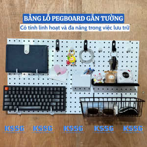 Tấm tôn đục lỗ Pegboard cài móc treo phụ kiện tại cửa hàng