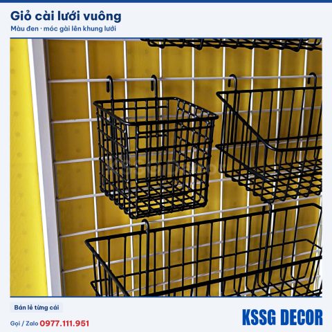 Giỏ cài lưới vuông, đen hoặc trắng