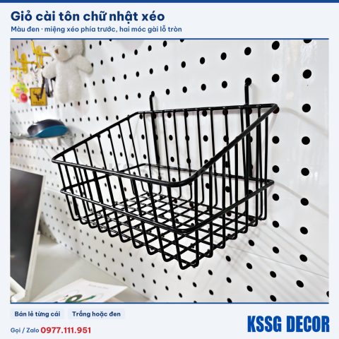 Giỏ cài tôn chữ nhật xéo, đen hoặc trắng