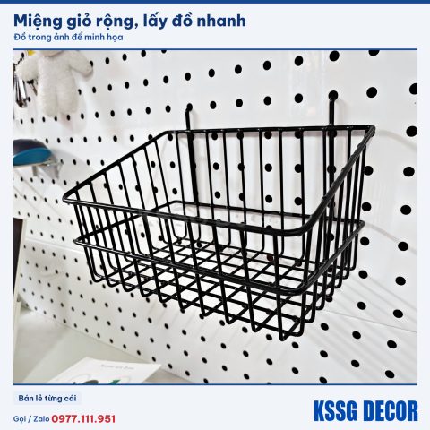 Giỏ cài tôn chữ nhật xéo màu đen nhìn nghiêng