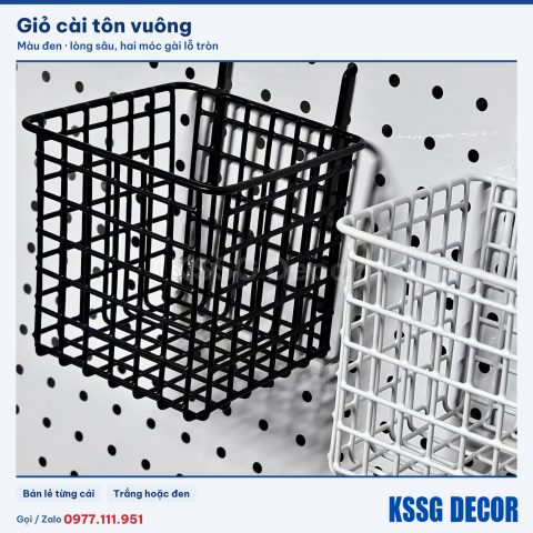 Giỏ cài tôn vuông, đen hoặc trắng