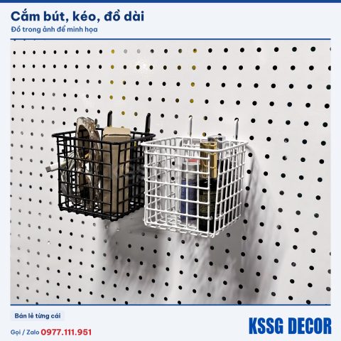 Giỏ cài tôn vuông màu đen khi dùng thực tế