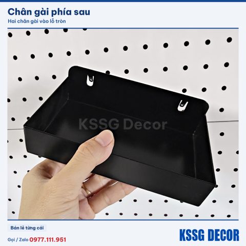 Khay chữ nhật ngắn màu đen, ảnh thực tế (2)