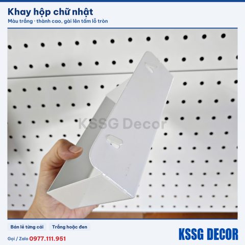 Khay chữ nhật ngắn màu trắng, ảnh thực tế (1)