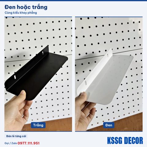 Khay chữ L không gờ màu đen, cận cảnh màu sơn