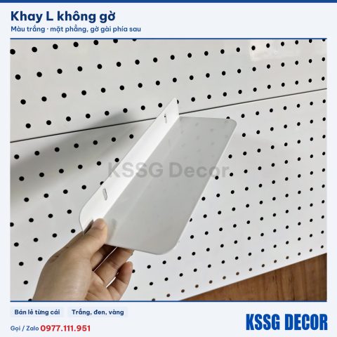 Khay chữ L không gờ màu trắng