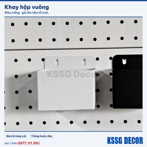 Khay vuông màu trắng, ảnh thực tế (1)