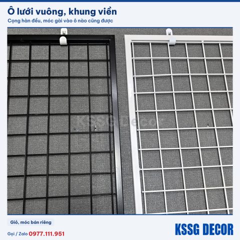 Cận cảnh khung lưới 100×50cm cọng 2.5mm màu đen