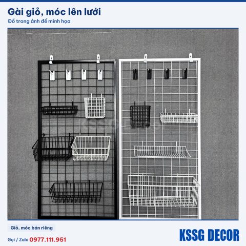 Khung lưới 100×50cm cọng 2.5mm màu trắng khi dùng thực tế