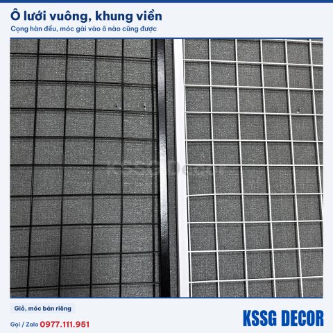 Cận cảnh khung lưới 100×50cm cọng 2.5mm màu trắng