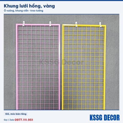 Khung lưới 100×50cm cọng 2.5mm màu vàng