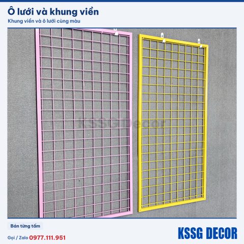 Cận cảnh khung lưới 100×50cm cọng 3.5mm màu hồng