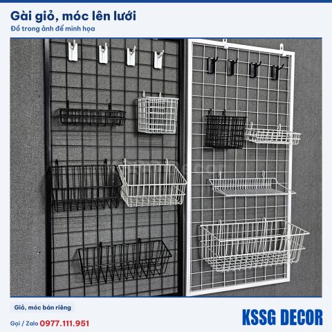 Khung lưới 120×60cm màu đen khi dùng thực tế
