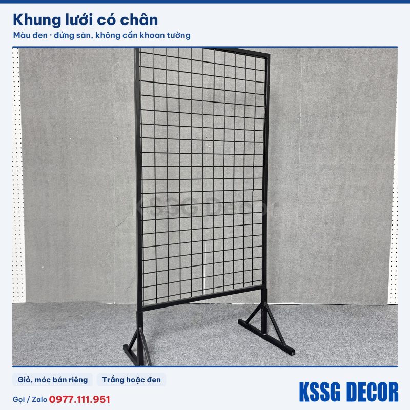 Khung lưới có chân 120×60cm màu đen