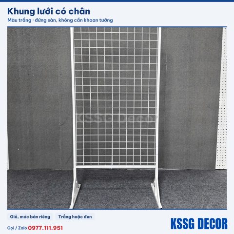 Khung lưới có chân 120×90cm màu trắng