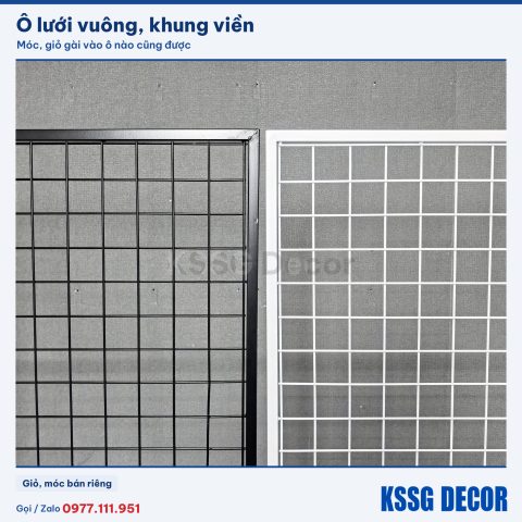Cận cảnh khung lưới có chân 120×90cm màu trắng