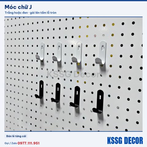Móc chữ J, đen hoặc trắng