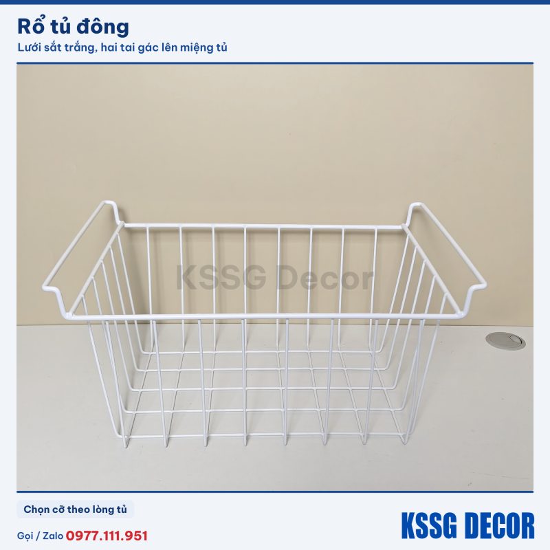 Rổ tủ đông màu trắng