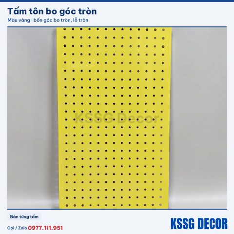 Tấm tôn lỗ bo góc tròn 60×30cm, đen, trắng hoặc vàng