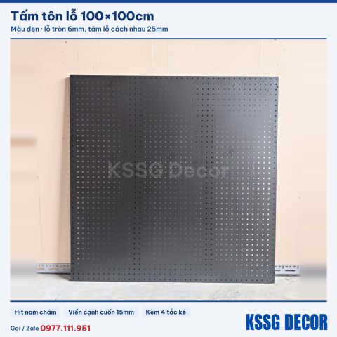 Tấm tôn lỗ 100×100cm, đen hoặc trắng