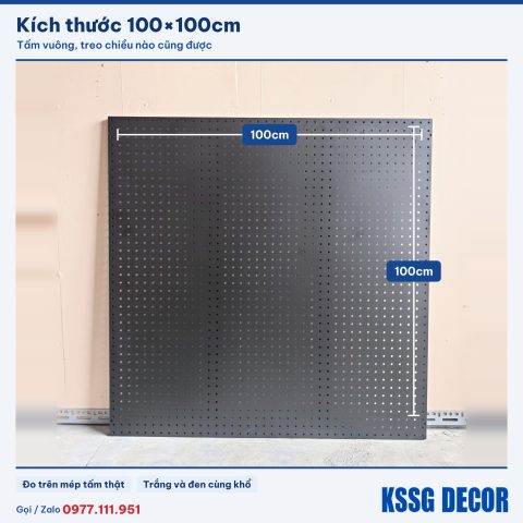 Tấm tôn lỗ 100×100cm màu trắng, ảnh ghi kích thước