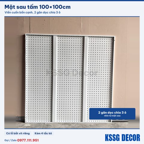 Mặt sau tấm tôn lỗ 100×100cm màu trắng