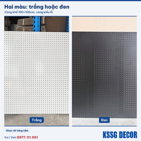 Tấm tôn lỗ 100×100cm màu trắng, cận cảnh màu sơn