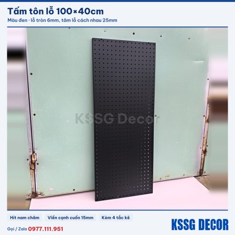 Tấm tôn lỗ 100×40cm, đen hoặc trắng