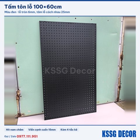Tấm tôn lỗ 100×60cm, đen hoặc trắng
