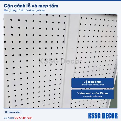 Cận cảnh tấm tôn lỗ 100×60cm