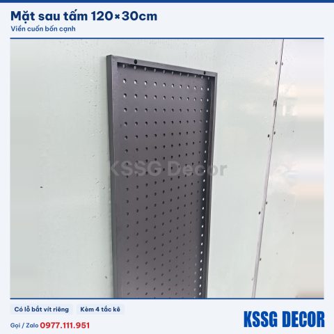Mặt sau tấm tôn lỗ 120×30cm màu đen