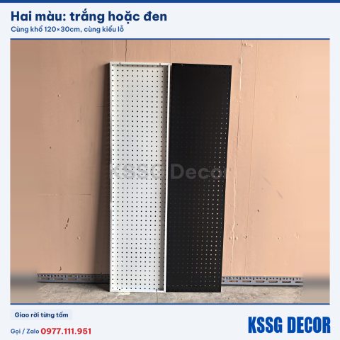 Tấm tôn lỗ 120×30cm màu đen, cận cảnh màu sơn