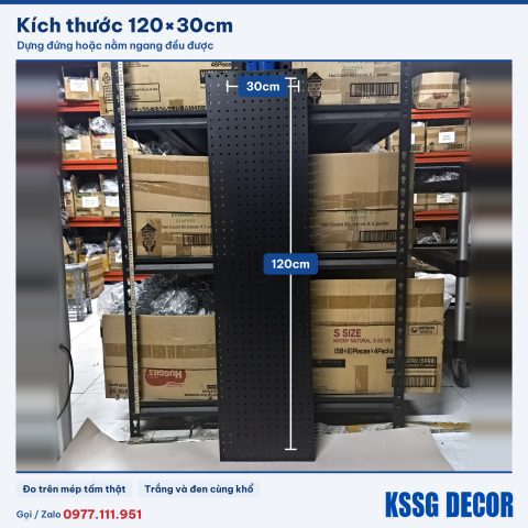Tấm tôn lỗ 120×30cm màu trắng, ảnh ghi kích thước