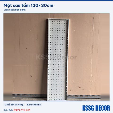 Mặt sau tấm tôn lỗ 120×30cm màu trắng
