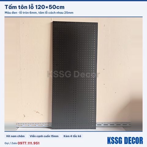 Tấm tôn lỗ 120×50cm, đen hoặc trắng
