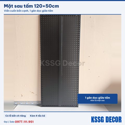 Mặt sau tấm tôn lỗ 120×50cm màu đen