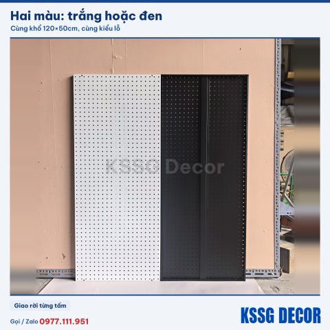 Tấm tôn lỗ 120×50cm màu đen, cận cảnh màu sơn