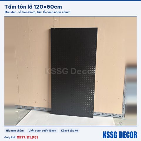 Tấm tôn lỗ 120×60cm, đen hoặc trắng