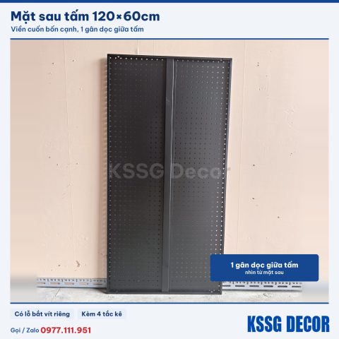 Mặt sau tấm tôn lỗ 120×60cm màu đen