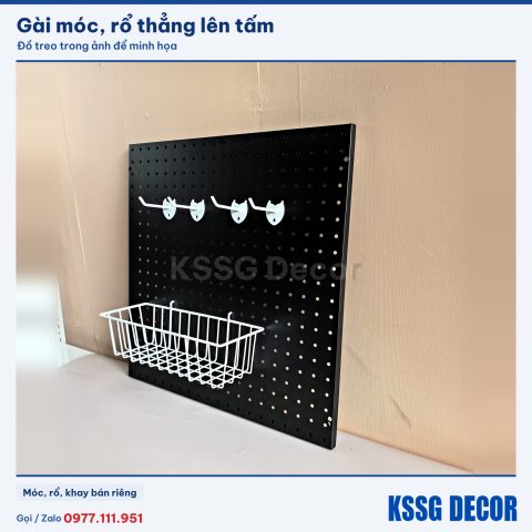 Tấm tôn lỗ 50×50cm màu đen treo đồ nghề