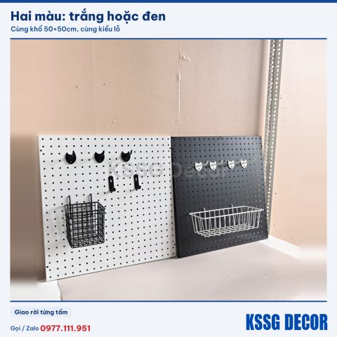 Tấm tôn lỗ 50×50cm màu trắng, cận cảnh màu sơn