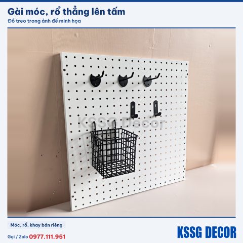 Tấm tôn lỗ 50×50cm màu trắng treo đồ nghề