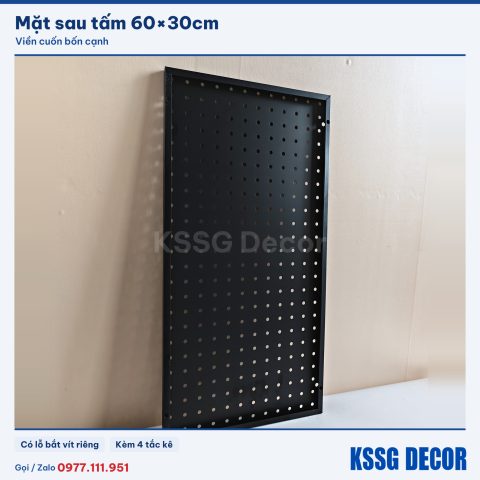 Mặt sau tấm tôn lỗ 60×30cm màu đen