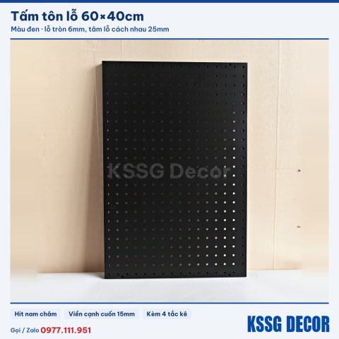 Tấm tôn lỗ 60×40cm, đen hoặc trắng