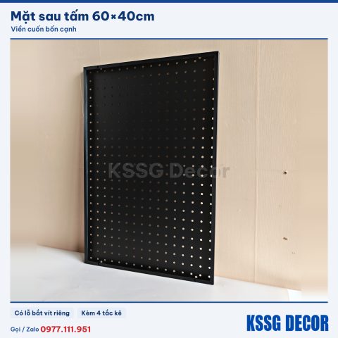 Mặt sau tấm tôn lỗ 60×40cm màu đen