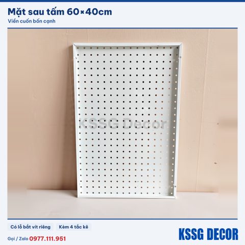 Mặt sau tấm tôn lỗ 60×40cm màu trắng