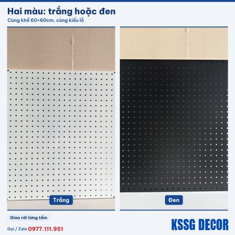 Tấm tôn lỗ 60×60cm màu trắng, cận cảnh màu sơn