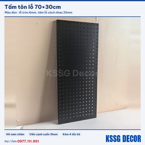 Tấm tôn lỗ 70×30cm, đen hoặc trắng